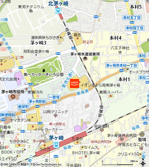 イオンスタイル湘南茅ヶ崎付近の地図
